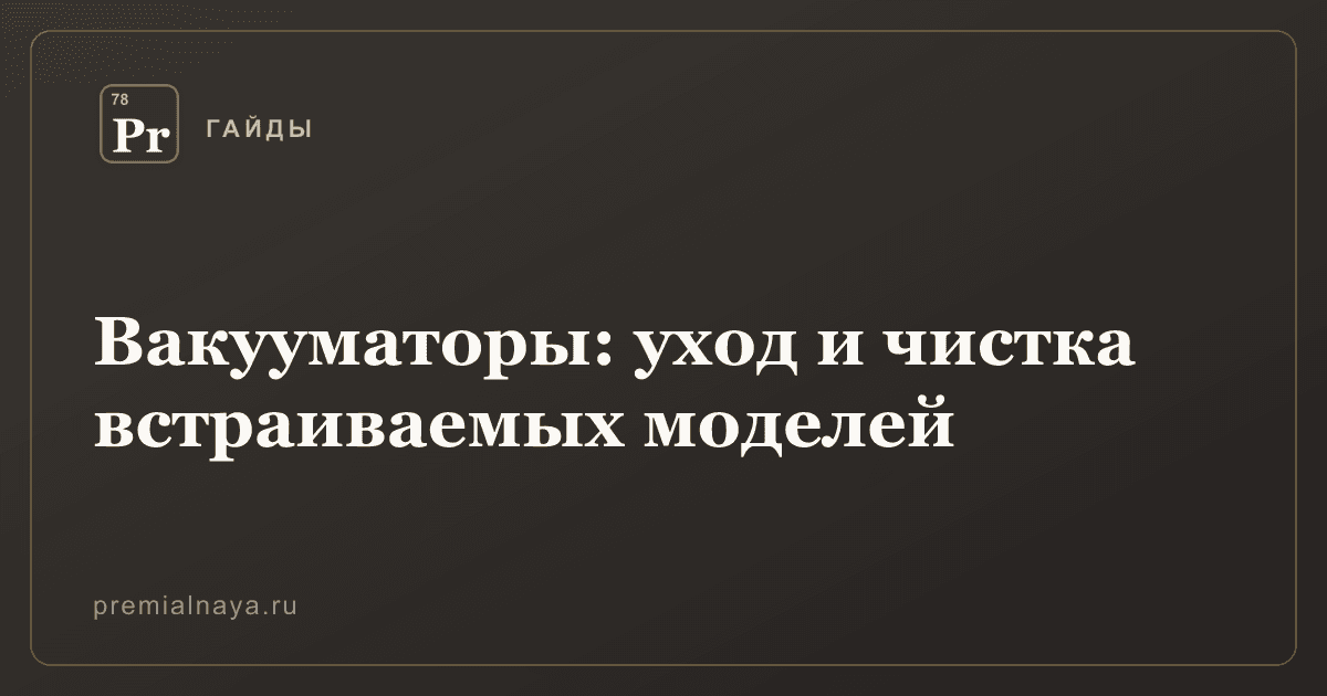 Вакууматоры: уход и чистка встраиваемых моделей