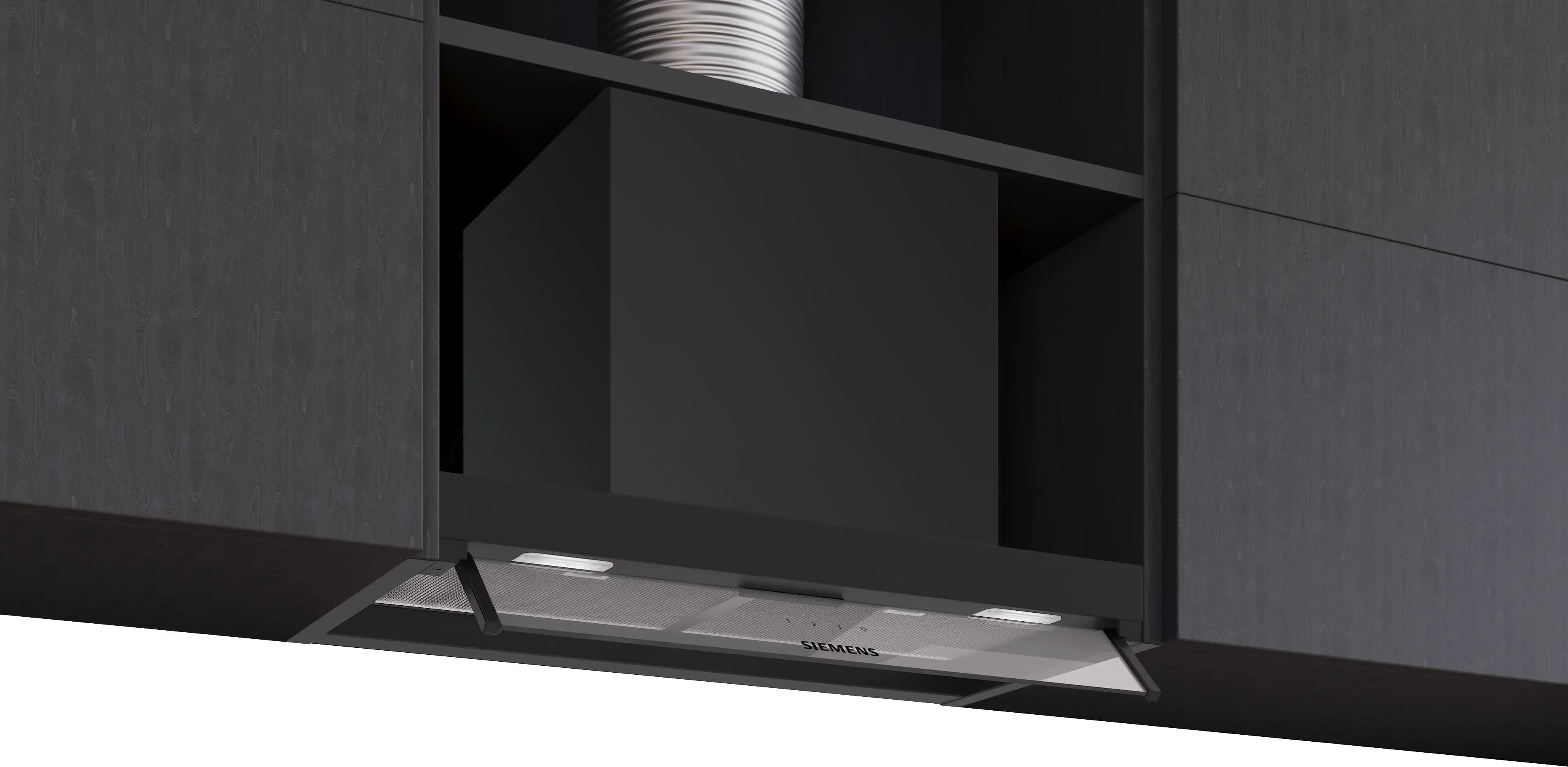 Siemens iQ300 / powerLine Встраиваемая вытяжка 60 см, прозрачное стекло, матовый чёрный